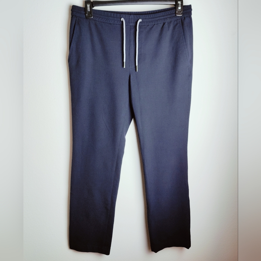 Tasso Elba Men's Navy Drawstring Joggers Sweatpants Lounge Casual Pants, Sz M